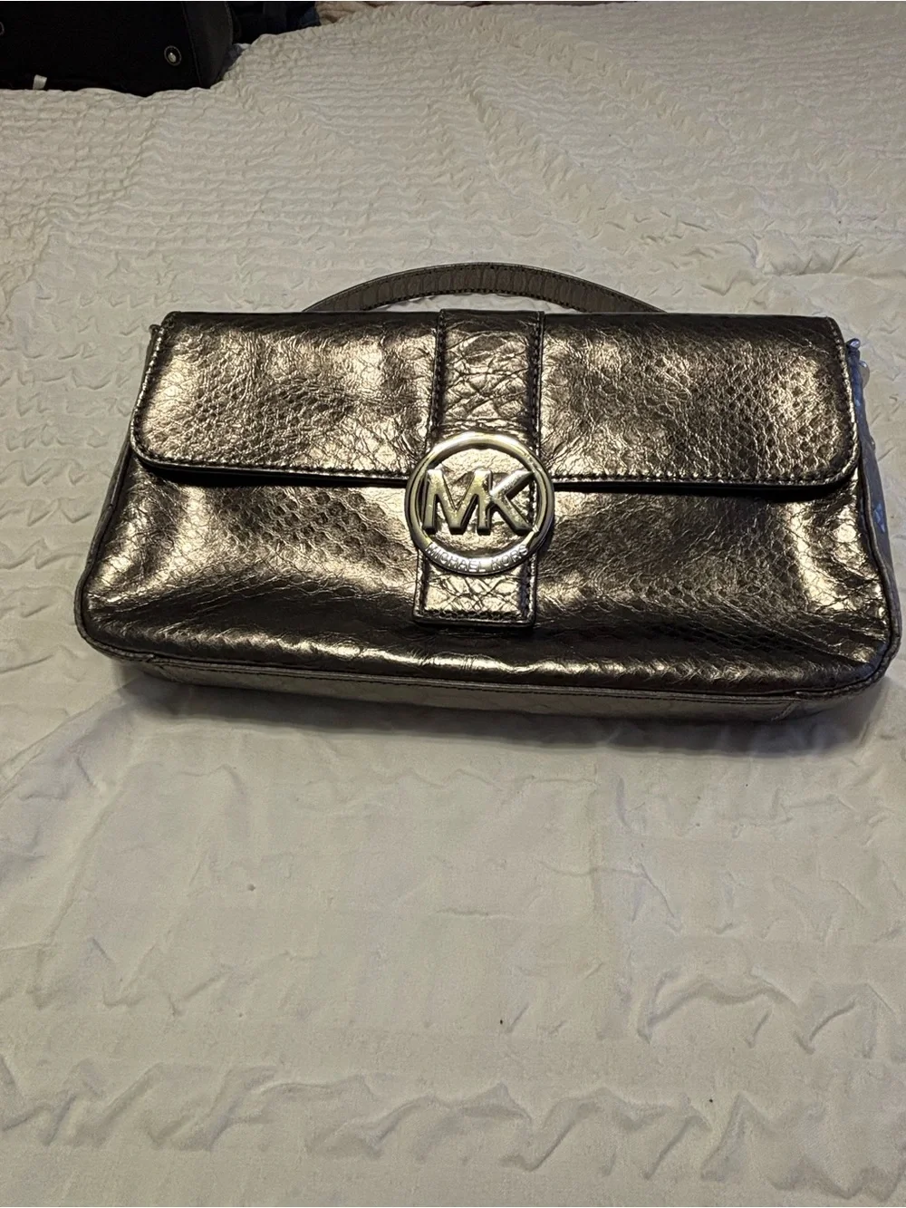 Michael Kors Metallic Gunmetal Shoulder Bag
